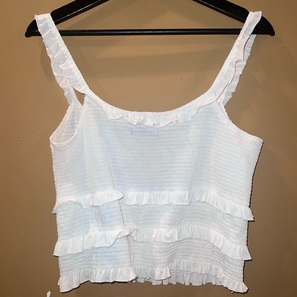 UO Pepita Smocked Ruffle Cropped Tank Top - Picture 8 of 9